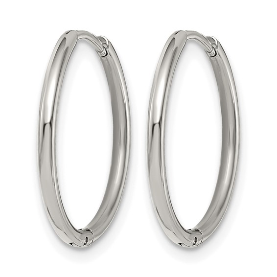 Chisel Stainless Steel Polished 1.6mm Hinged Hoop Earrings