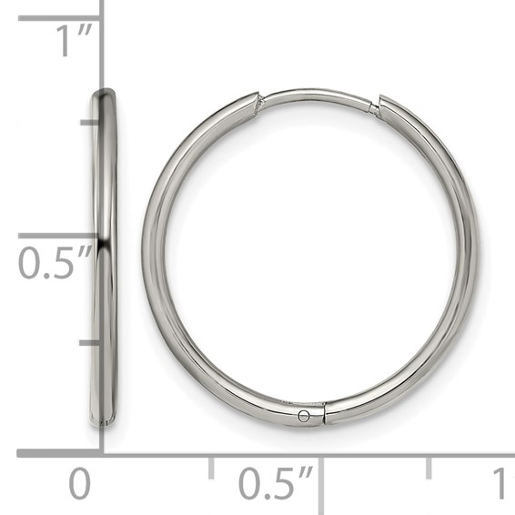 Chisel Stainless Steel Polished 1.6mm Hinged Hoop Earrings
