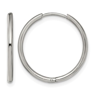 Chisel Stainless Steel Polished 1.6mm Hinged Hoop Earrings