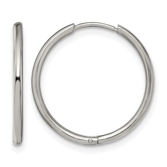 Chisel Stainless Steel Polished 1.6mm Hinged Hoop Earrings