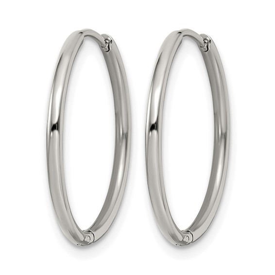 Chisel Stainless Steel Polished 1.6mm Hinged Hoop Earrings