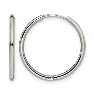 Chisel Stainless Steel Polished 1.6mm Hinged Hoop Earrings