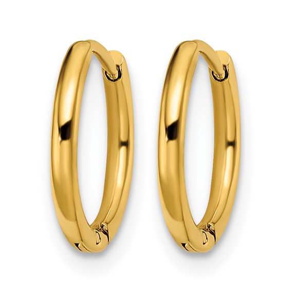 Chisel Stainless Steel Polished Yellow IP-plated 1.6mm Hinged Hoop Earrings