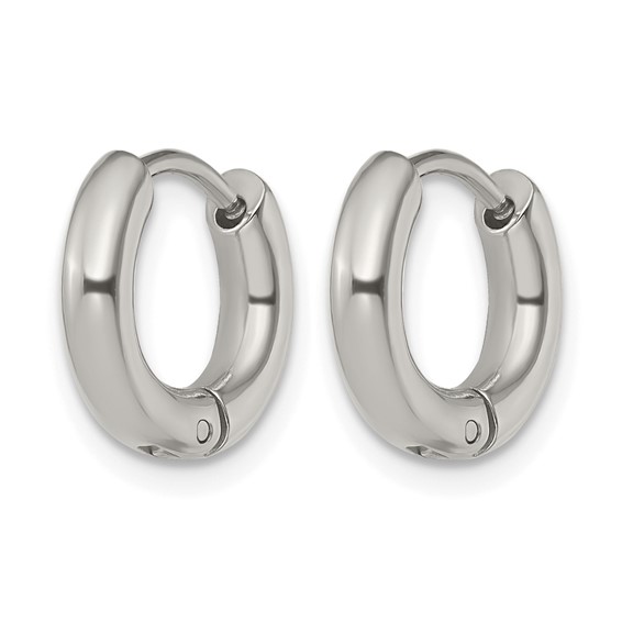 Chisel Stainless Steel Polished 3mm Hinged Hoop Earrings