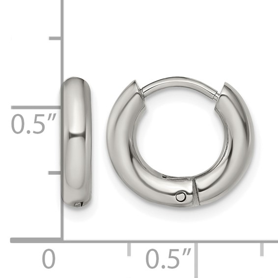 Chisel Stainless Steel Polished 3mm Hinged Hoop Earrings