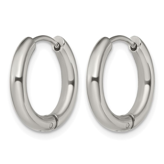 Chisel Stainless Steel Polished 3mm Hinged Hoop Earrings