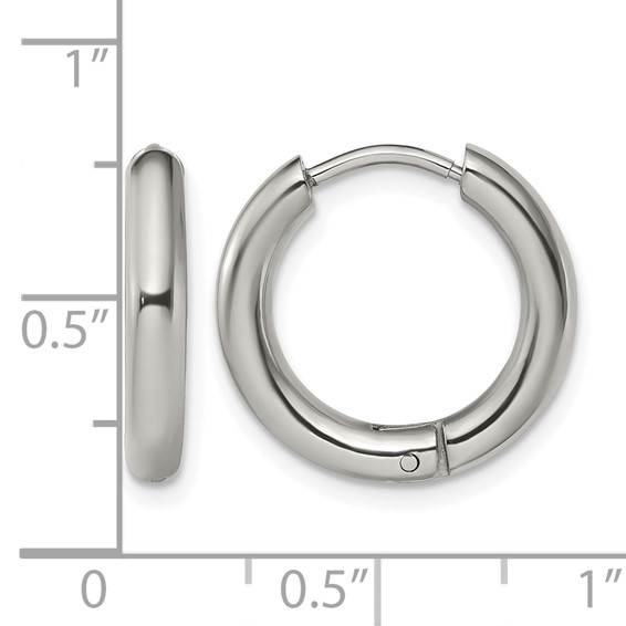 Chisel Stainless Steel Polished 3mm Hinged Hoop Earrings