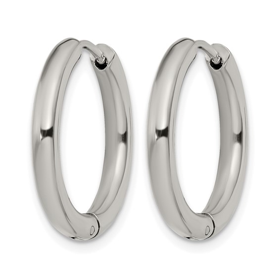Chisel Stainless Steel Polished 3mm Hinged Hoop Earrings