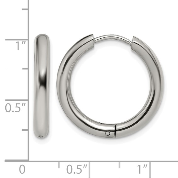 Chisel Stainless Steel Polished 3mm Hinged Hoop Earrings