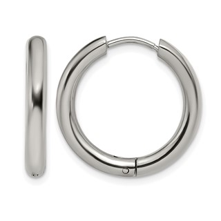 Chisel Stainless Steel Polished 3mm Hinged Hoop Earrings