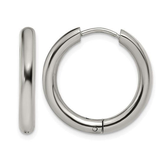 Chisel Stainless Steel Polished 3mm Hinged Hoop Earrings
