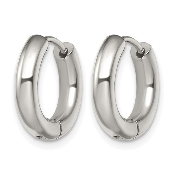 Chisel Stainless Steel Polished 3.5mm Hinged Hoop Earrings
