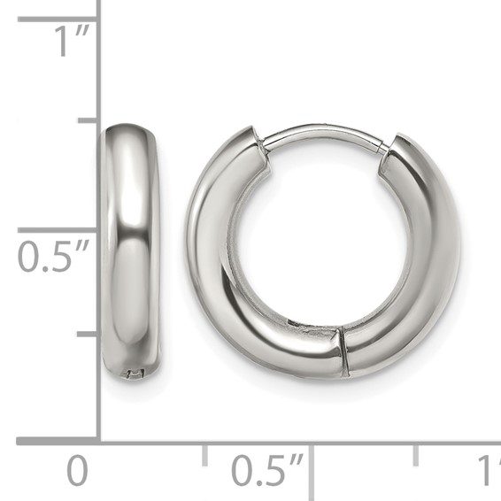 Chisel Stainless Steel Polished 3.5mm Hinged Hoop Earrings