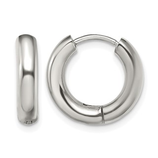 Chisel Stainless Steel Polished 3.5mm Hinged Hoop Earrings