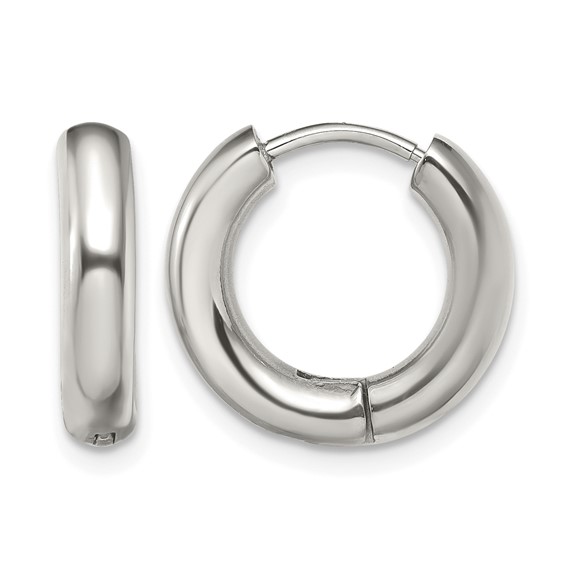 Chisel Stainless Steel Polished 3.5mm Hinged Hoop Earrings