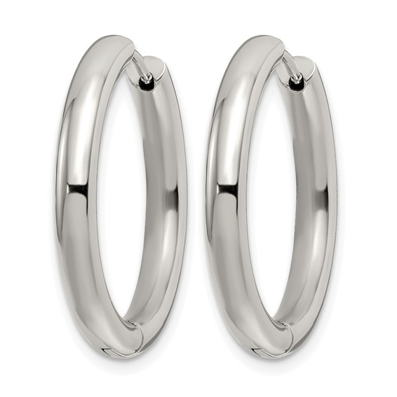 Chisel Stainless Steel Polished 3.5mm Hinged Hoop Earrings