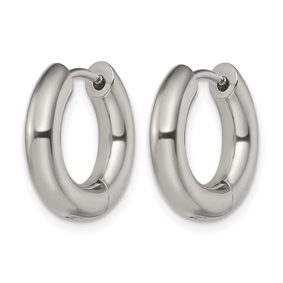 Chisel Stainless Steel Polished 4mm Hinged Hoop Earrings