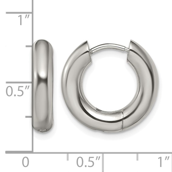 Chisel Stainless Steel Polished 4mm Hinged Hoop Earrings