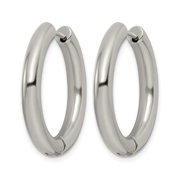 Chisel Stainless Steel Polished 4mm Hinged Hoop Earrings