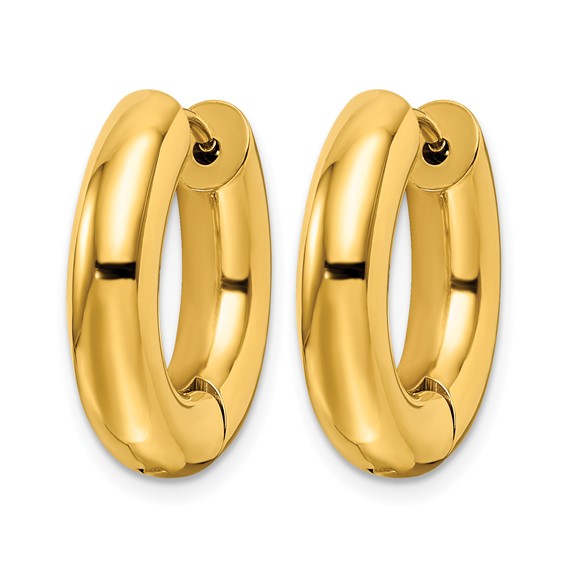 Chisel Stainless Steel Polished Yellow IP-plated 5mm Hinged Hoop Earrings