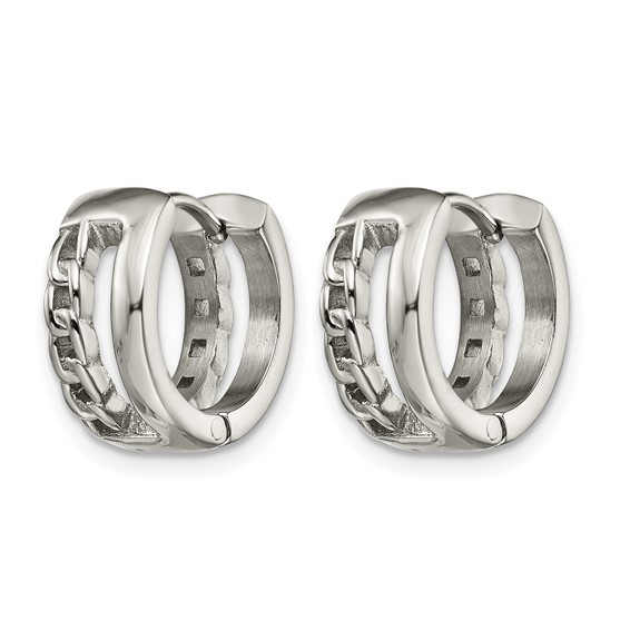 Chisel Stainless Steel Polished 6.5mm Huggie Hinged Hoop Earrings
