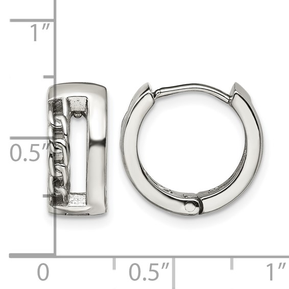 Chisel Stainless Steel Polished 6.5mm Huggie Hinged Hoop Earrings