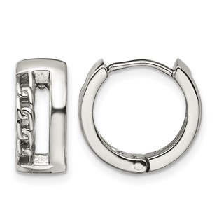 Chisel Stainless Steel Polished 6.5mm Huggie Hinged Hoop Earrings