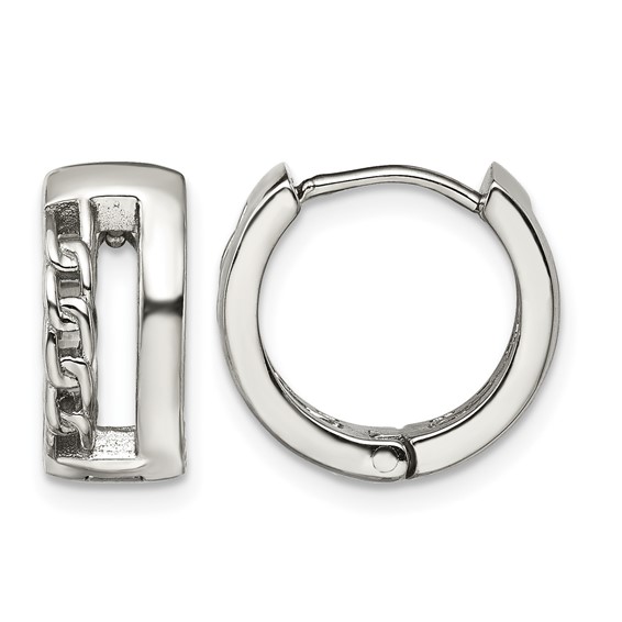 Chisel Stainless Steel Polished 6.5mm Huggie Hinged Hoop Earrings