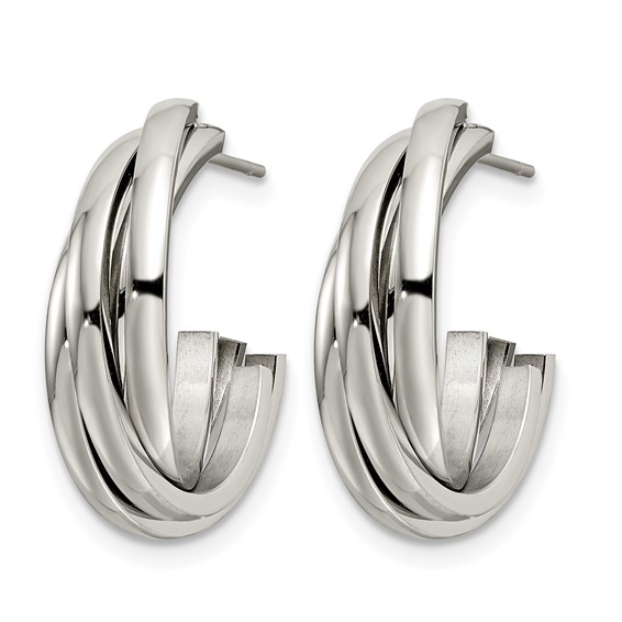 Chisel Stainless Steel Polished Post Hoop Earrings