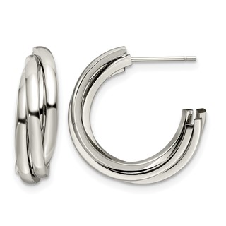 Chisel Stainless Steel Polished Post Hoop Earrings