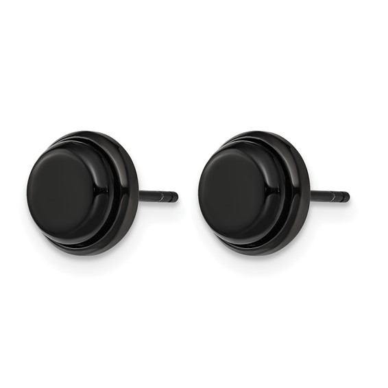 Chisel Stainless Steel Polished Black IP-plated Post Earrings
