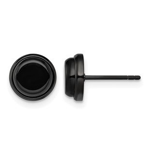 Chisel Stainless Steel Polished Black IP-plated Post Earrings