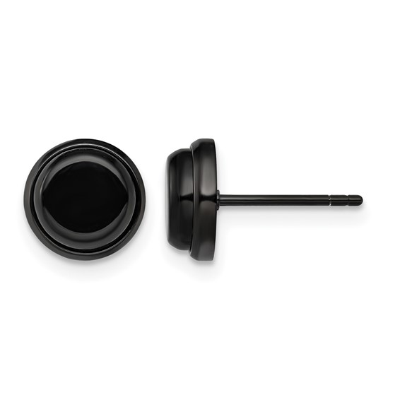Chisel Stainless Steel Polished Black IP-plated Post Earrings