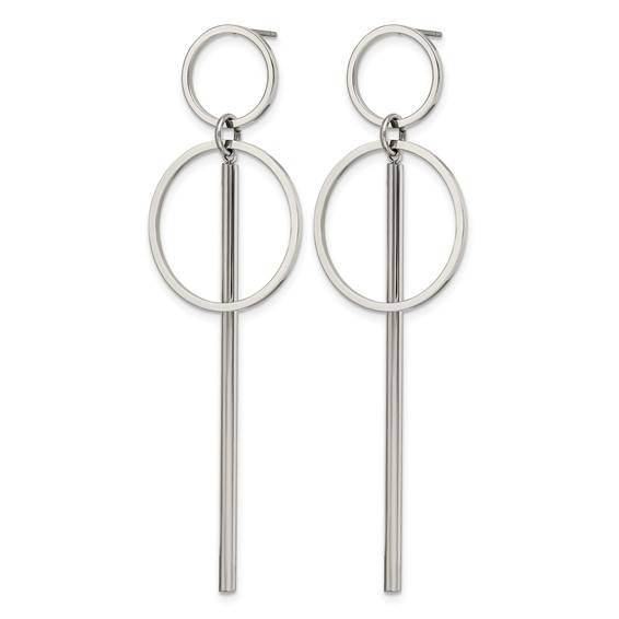 Chisel Stainless Steel Polished Post Dangle Earrings
