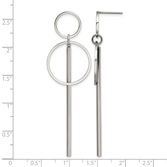 Chisel Stainless Steel Polished Post Dangle Earrings