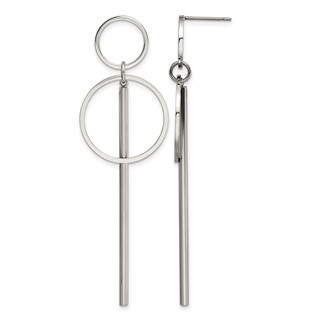 Chisel Stainless Steel Polished Post Dangle Earrings