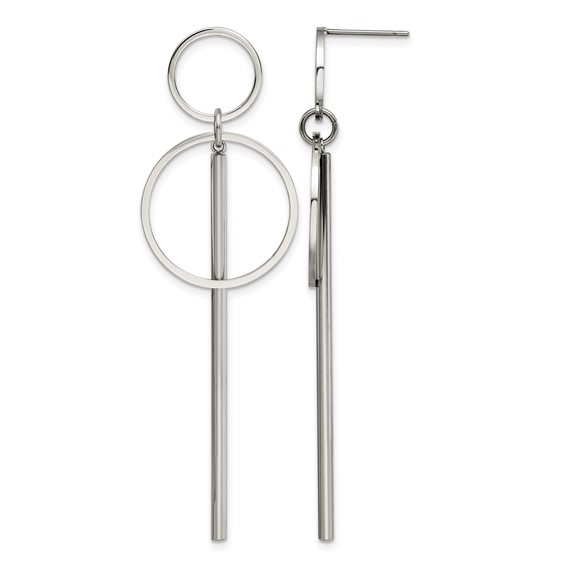 Chisel Stainless Steel Polished Post Dangle Earrings