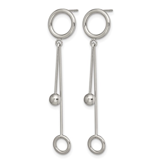 Chisel Stainless Steel Polished Post Dangle Earrings