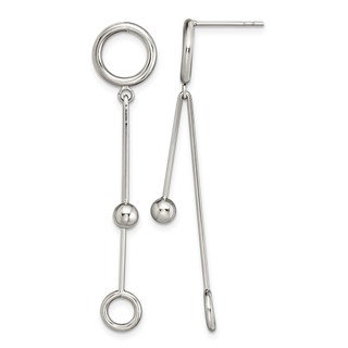 Chisel Stainless Steel Polished Post Dangle Earrings