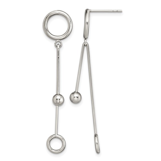 Chisel Stainless Steel Polished Post Dangle Earrings