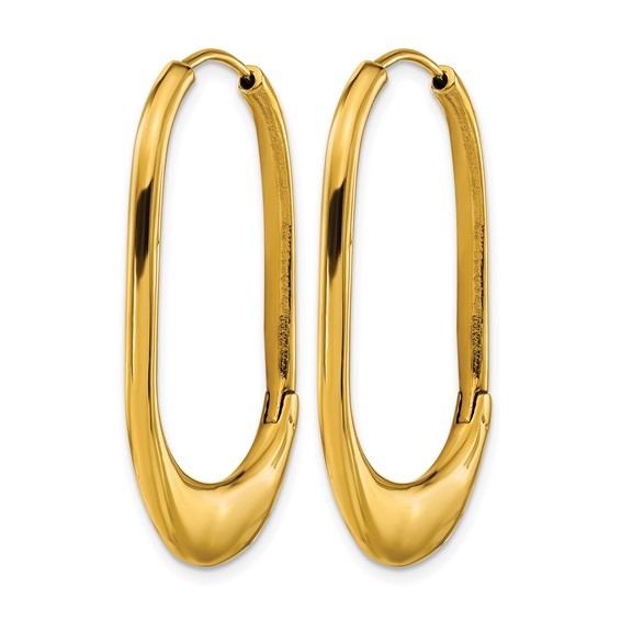 Chisel Stainless Steel Polished Yellow IP-plated Hinged Hoop Earrings