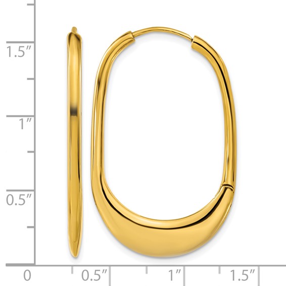 Chisel Stainless Steel Polished Yellow IP-plated Hinged Hoop Earrings