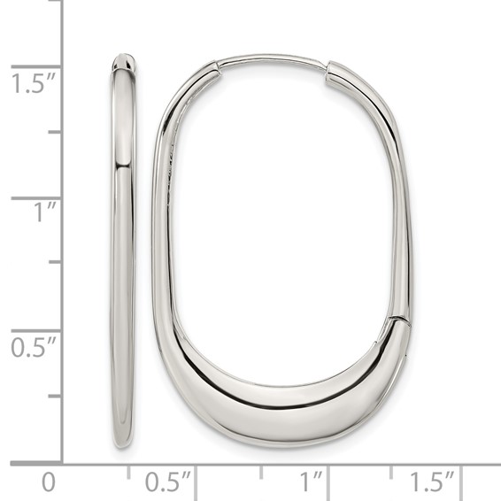 Chisel Stainless Steel Polished Hinged Hoop Earrings