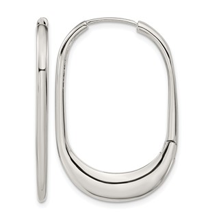 Chisel Stainless Steel Polished Hinged Hoop Earrings
