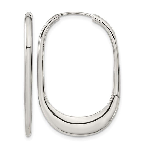 Chisel Stainless Steel Polished Hinged Hoop Earrings