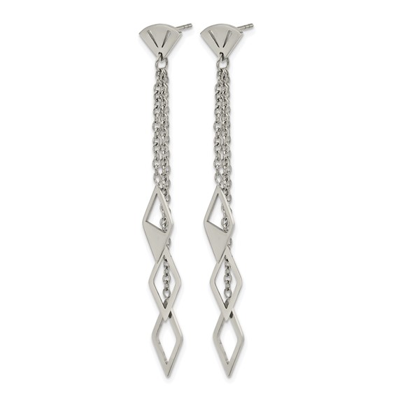 Chisel Stainless Steel Polished Multi Chain Post Dangle Earrings