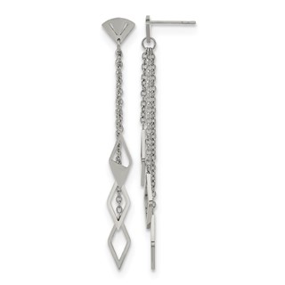 Chisel Stainless Steel Polished Multi Chain Post Dangle Earrings