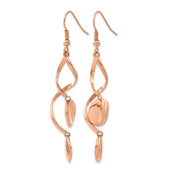 Chisel Stainless Steel Polished Twisted Shepherd Hook Earrings