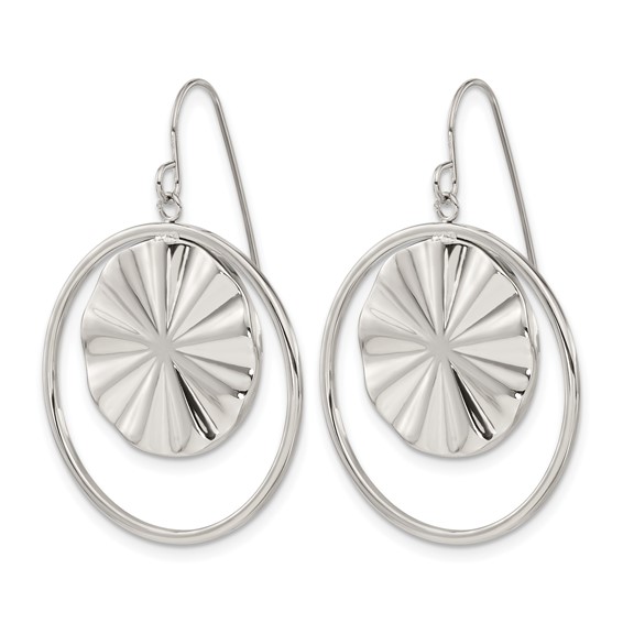 Chisel Stainless Steel Polished Dangle Shepherd Hook Earrings