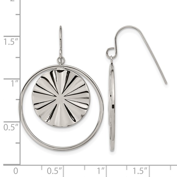 Chisel Stainless Steel Polished Dangle Shepherd Hook Earrings